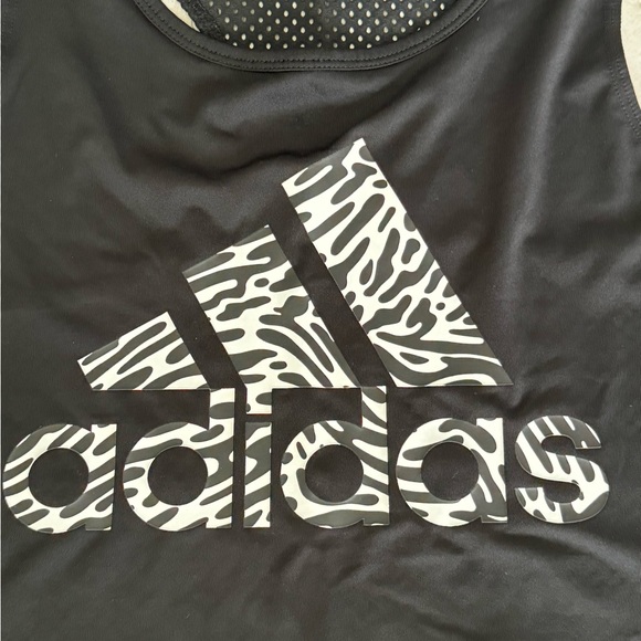 Black Tank Top by Adidas - zebra print back vent - Picture 4 of 5
